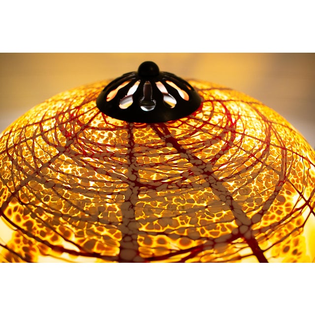 Early 21st Century Large Gold "Cherry Blossom" Table Lamp by Carl Radke Signed, Dated For Sale - Image 5 of 12