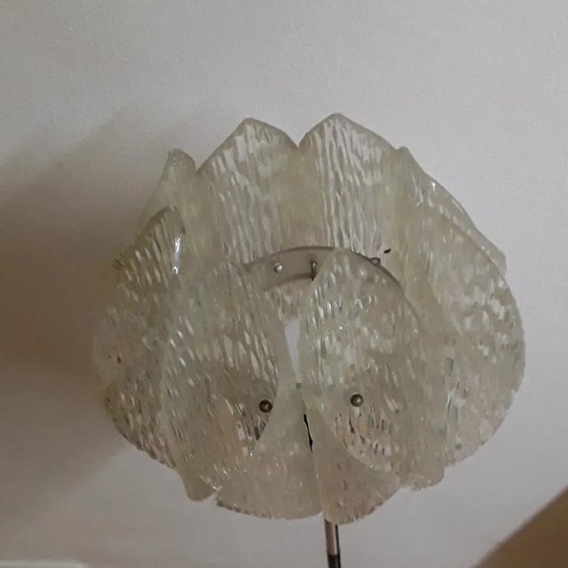 Silver Vintage Floor Lamp with Black Metal Foot, 1970s For Sale - Image 8 of 9