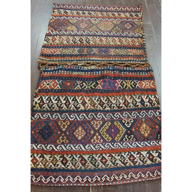 Late 19th Century Antique Shahsavan Sumakh Khorjin (Double Saddlebag) For Sale - Image 5 of 9