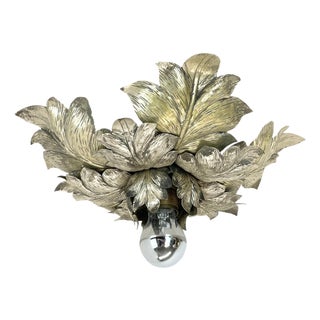 Florentiner Silvered Metal Leaf Theatre Ceiling Light, Italy, 1950s For Sale