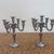 Silver Pair of Italian Pewter Candelabras - Mid 20th Century For Sale - Image 8 of 11