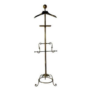 1970s Mid Century Brass Gentleman's Valet Coat Rack by Glo-Mar Art Works