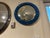 Mid-Century Modern Mid 20th Century Italian Modern Blue Beveled Convex Mirror For Sale - Image 3 of 7