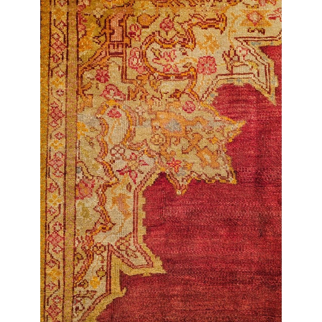 Antique Turkish Oushak Room Size Rug, Handwoven Wool, Red & Yellow, 10' x 12' For Sale - Image 12 of 16