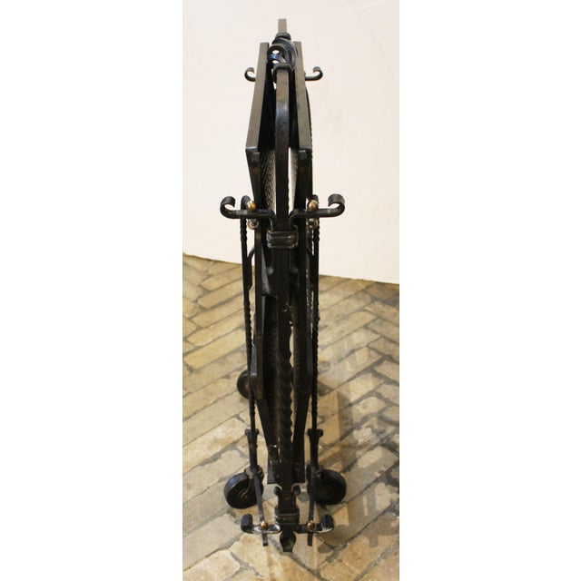 Metal Circa 1960s French Brutalist Design Folding Bar Cart or Serving Trolley For Sale - Image 7 of 10