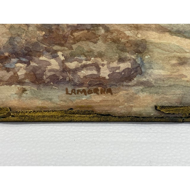 1920s Lamorna Colony Sheltered Cove Watercolor by Thomas Herbert Victor For Sale - Image 9 of 13