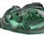 Art Deco 1940s Art Deco Green Malachite Glass Figural Fish Bowl Czechoslovakia For Sale - Image 3 of 9