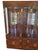 1980s Henredon Scene One Campaign Oak Breakfront China Cabinet Hutch Display Curio For Sale In Philadelphia - Image 6 of 15