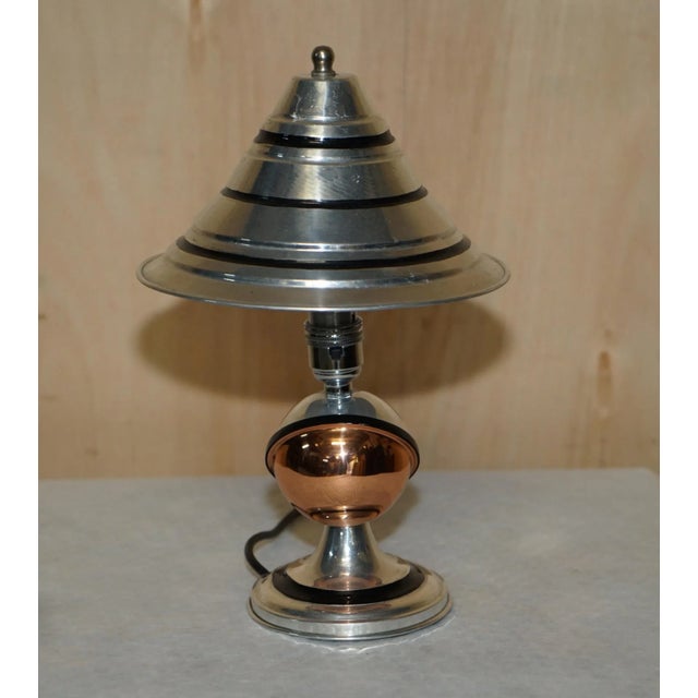 Metal Art Deco Lamps by Elsie Roberts & Oswald Partridge Milne, 1932, Set of 2 For Sale - Image 7 of 9