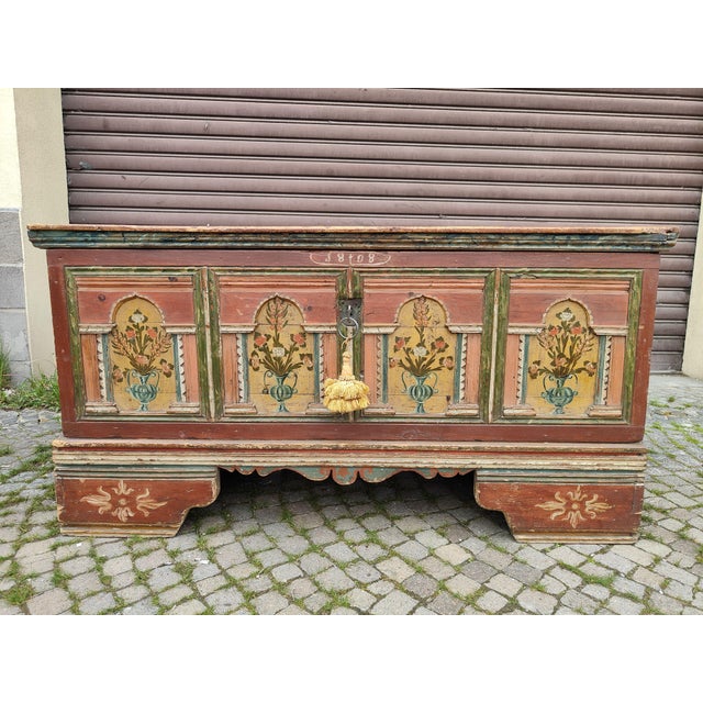 Wood Tyrolean Wedding Chest, 1808 For Sale - Image 7 of 7