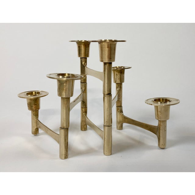 Mid-Century Modern Vintage Brass Danish Mid-Century Articulating Candelabra For Sale - Image 3 of 4
