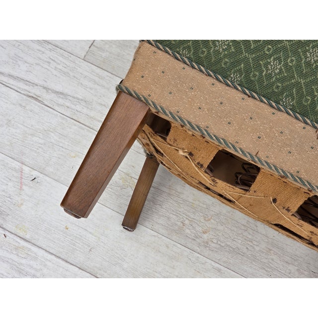 Vintage Danish Lounge Chair in Wool Fabric and Oak, 1950s For Sale - Image 4 of 18