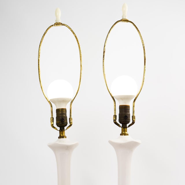 Vintage Ceramic Chinoiserie Lamp Bases - A Pair For Sale - Image 14 of 18