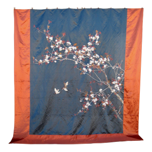 Japanese Silk Embroidery Panel Circa 1920
