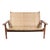 Michael Van Beuren Bauhaus Teak and Raffia Loveseat, Circa 1940 For Sale