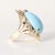 Mid 20th Century Vintage 14k Gold 19 Carat Turquoise Pear Shape and Diamond Cocktail Ring, Size 7.5 For Sale - Image 5 of 6