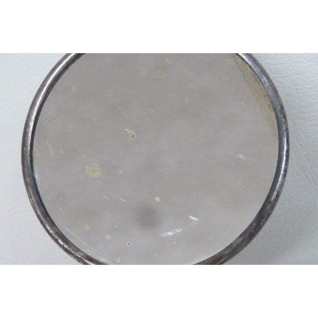 Silver Hans Jensen Denmark Small Vanity Hand Mirror Beveled Silver Plate 4725b For Sale - Image 8 of 12