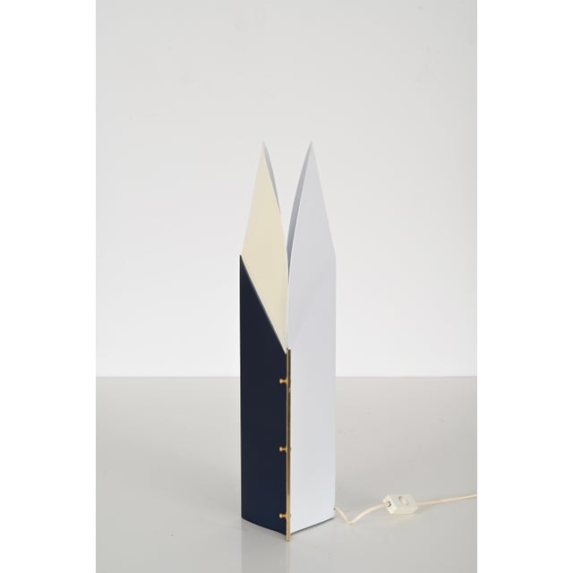 Blue and Cream Moon Table Lamp attributed to Samuel Parker for Slamp, Italy, 1980s For Sale - Image 10 of 16