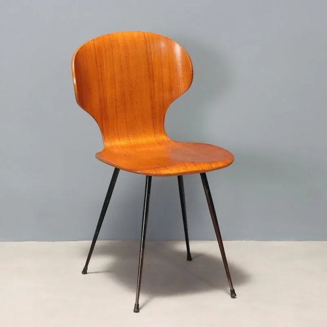 Vintage Italian Chair in Curved Plywood, 1960s For Sale - Image 9 of 9