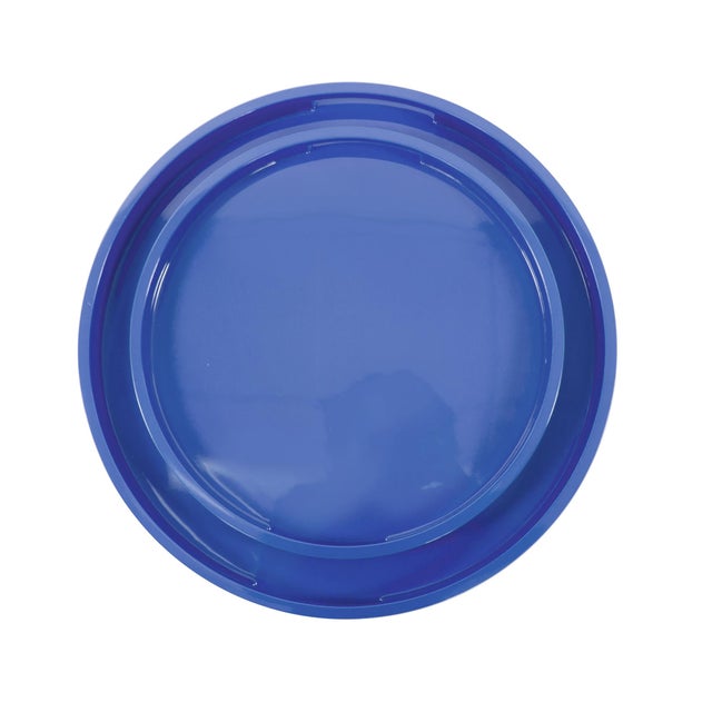 2020s Saint Tropez Round Tray Set of 2 - Classic Navy For Sale - Image 5 of 10