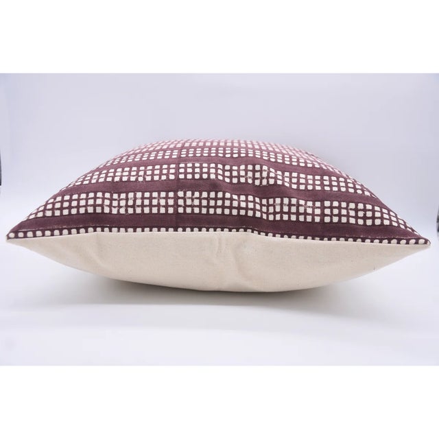 Fabdivine Indian Block Print Cushion Cover 22x22 Inch Duck Canvas-Choco Chips For Sale - Image 4 of 4