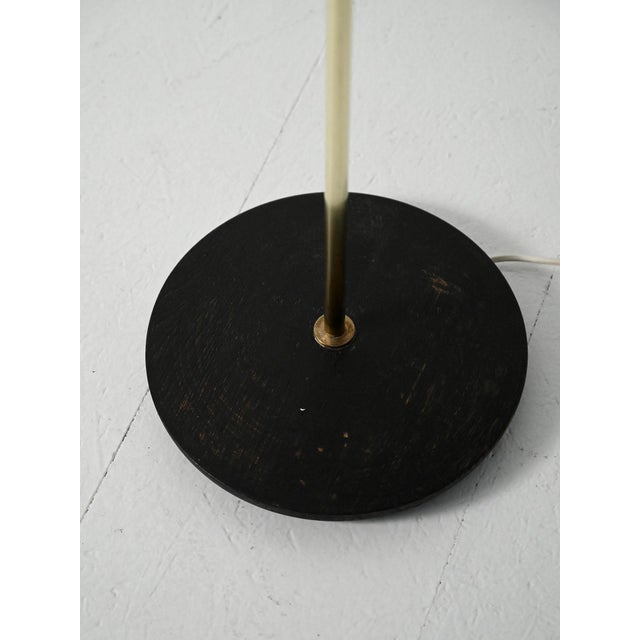 1950s Scandinavian Floor Lamp in Black Wood and Brass, 1950s For Sale - Image 5 of 12