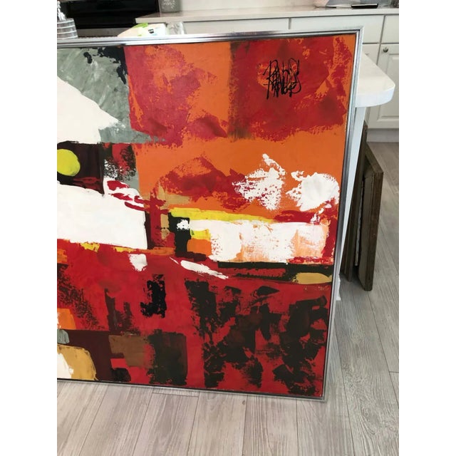 1970s 1970s Large Abstract Oil on Canvas by Lee Reynolds Burr for Vanguard Studios For Sale - Image 5 of 11