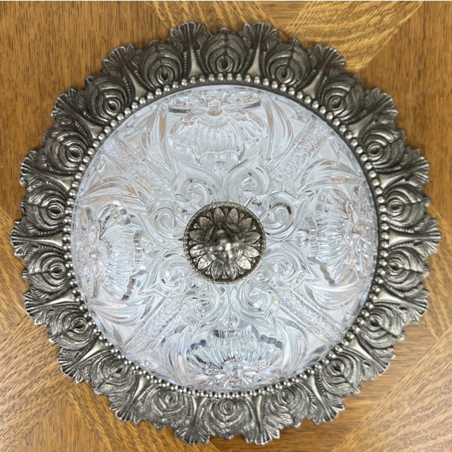 Vintage Ceiling Lamp in Brass and Glass For Sale - Image 10 of 13