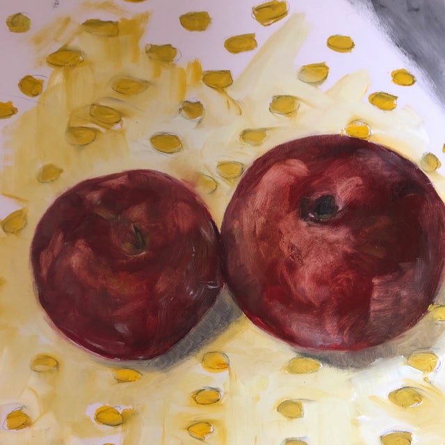 Contemporary Vintage Original Still Life Painting Apples 1988 Signed For Sale - Image 3 of 5