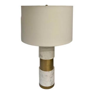 Modern Marble and Satin Brass Finished Table Lamp For Sale