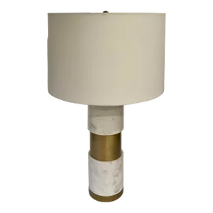 Modern Marble and Satin Brass Finished Table Lamp
