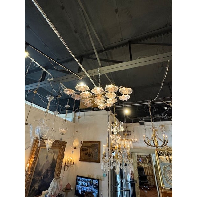 Murano Pink Glass Flower Flushmount For Sale In Dallas - Image 6 of 6