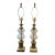 Pair of Large Mid-Century Stiffel Brass and Cut Crystal Column Table Lamps For Sale