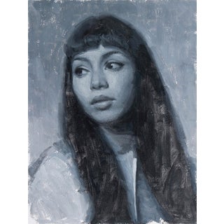 Looking Away by Mark Bradley Schwartz | Oil on canvas Portrait of a woman looking to the side. For Sale