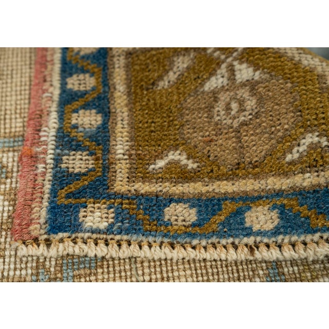 Turkish Mini Rug Oriental Hand Knotted Vintage Rug 1'8" x 3'2" #21188 For Sale In Houston - Image 6 of 8