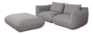 Jalis 21 Set of Fabric Two-Seater Stool and Grey Sofa, Set of 2