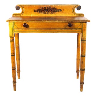 19th C. Maine Mustard Painted Dressing Table For Sale