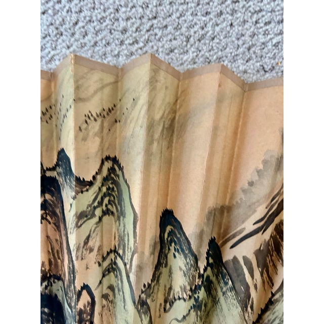 Vintage 1980s Japanese Oversized Folding Wall Fan For Sale - Image 9 of 10