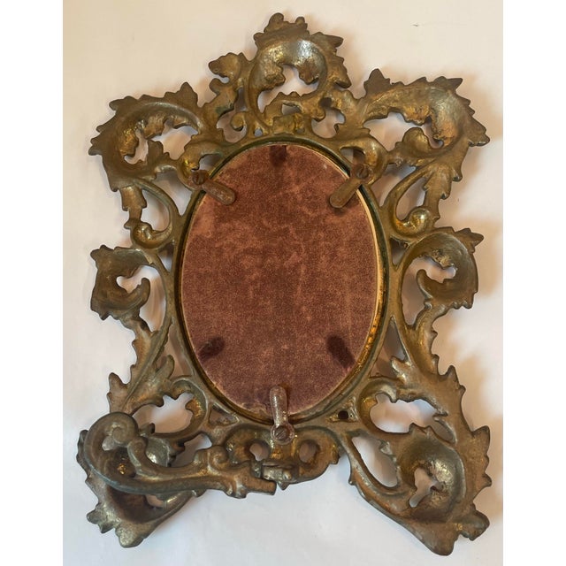 Early 20th Century Antique Brass Picture Frame For Sale - Image 5 of 7