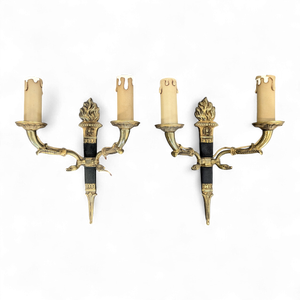 Empire Gilt Wall Sconces, Set of 2