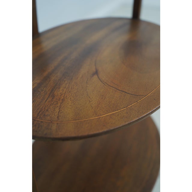 Wood Vintage Inlaid Mahogany Tiered Muffin Stand For Sale - Image 7 of 10