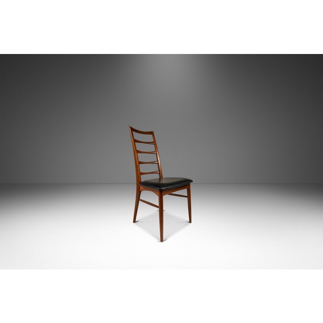 Mid-Century Modern Set of 4 Danish Modern "Lis" Ladderback Dining Chairs in Walnut by Niels Koefoed for Koefoeds Hornslet, Denmark, Circa 1960s For Sale - Image 3 of 12