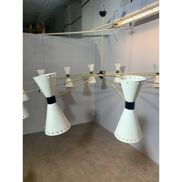 Brass Chandelier from Stilnovo For Sale - Image 5 of 8