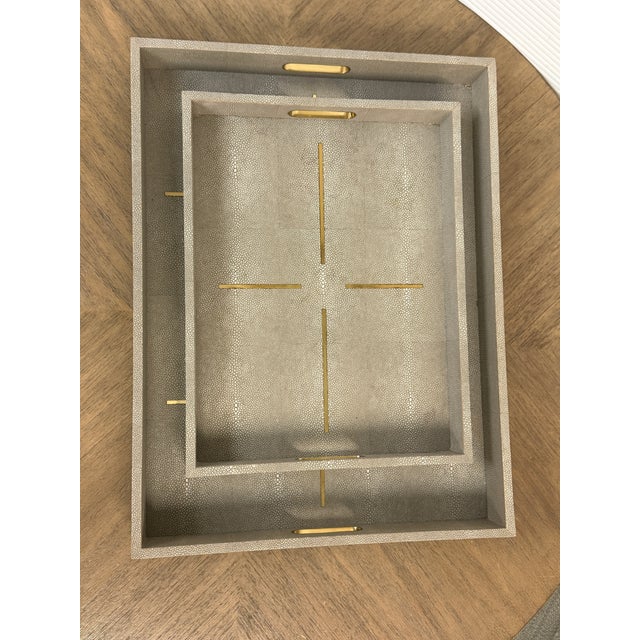 Made Goods Daina Faux Shagreen Trays, Set of Two For Sale - Image 11 of 12