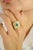 14k Gold Vintage Cocktail Ring With Emerald & Diamonds Size 5 For Sale In New York - Image 6 of 12