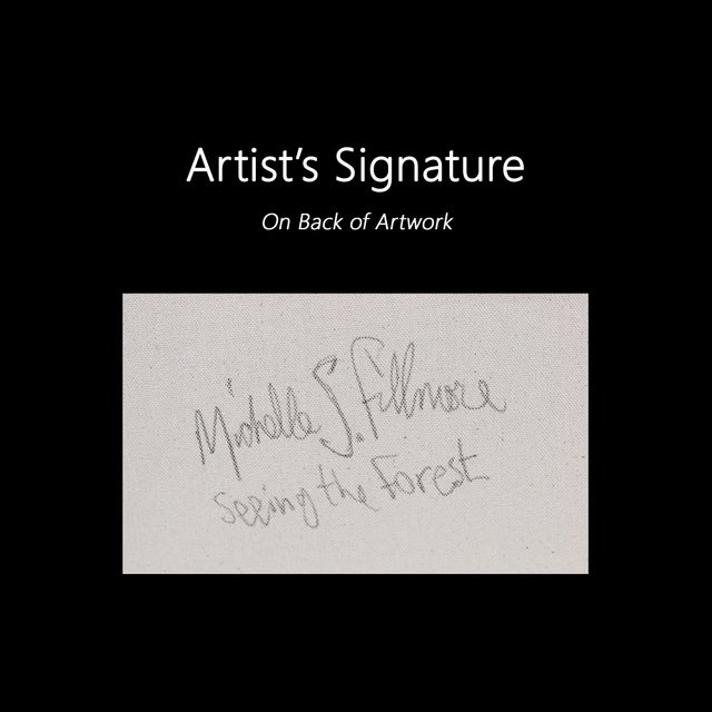 Seeing the Forest - Abstract Nature Birds Still Life Oil Panting on Canvas Original Artwork by Michelle Fillmore For Sale - Image 9 of 9