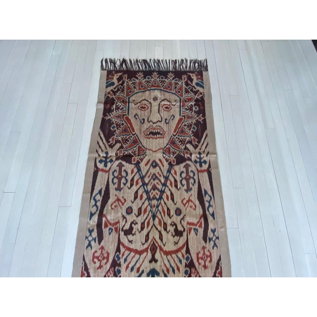 Antique Sumba Hinggi Hip Cloth with a Suede Border For Sale - Image 4 of 18