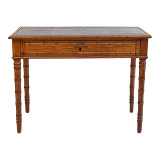 English Faux Bamboo Writing Table / Small Desk For Sale