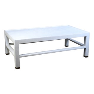 Rectangular Linen Wrapped Coffee Table For Sale