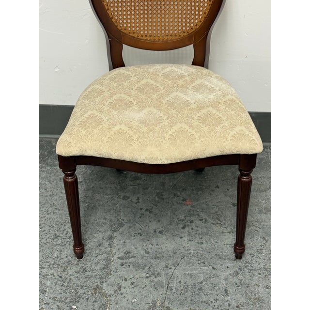 Bombay Company Traditional Oval Cane-Back Side Chair For Sale - Image 10 of 12